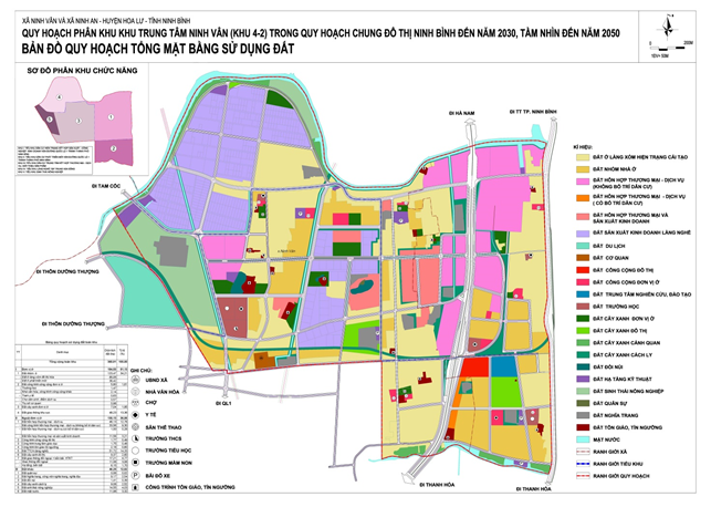 Lấy ý kiến về Đồ án Quy hoạch phân khu Khu trung tâm Ninh Vân (khu 4-2) trong Quy hoạch chung đô thị Ninh Bình đến năm 2030, tầm nhìn đến năm 2050.